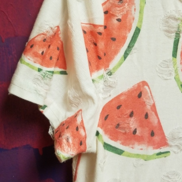 Distressed watermelon tshirt dress - Picture 2 of 2